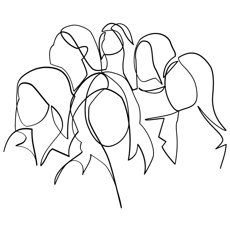 Line drawing of women